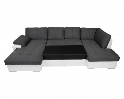 Maxima Tokio Maxi Sleeper Sectional - White/Gray, Right Corner