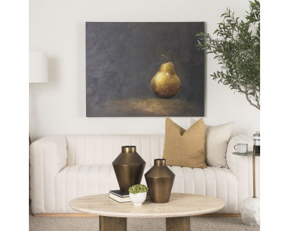 Mercana Lonely Pear - Hand Embelished Textured Art Giclee Print Wrapped on Canvas