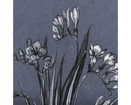 Mercana Botanical Sketches III - Blue/Black, Medium