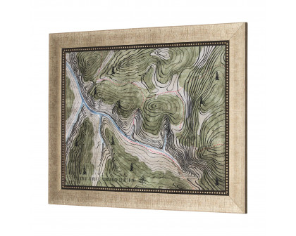 Mercana - Adventure Map (Set of 5) - Hand Embelished Textured Framed Art Print Paintings