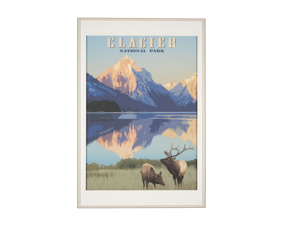 Mercana Glacier National Park - Framed Art Print Matted under Glass