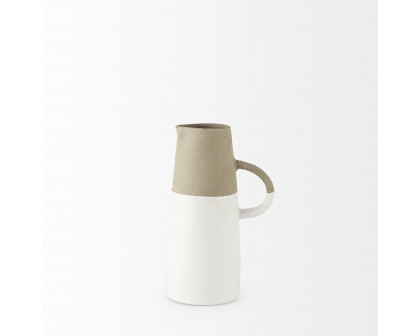 Mercana Garand Ceramic Jug - White/Natural, Small