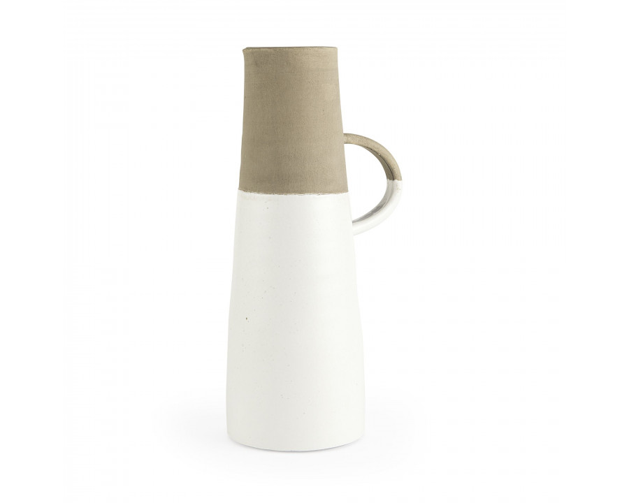 Mercana Garand Ceramic Jug - White/Natural, Large