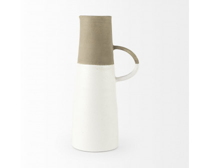 Mercana Garand Ceramic Jug - White/Natural, Large