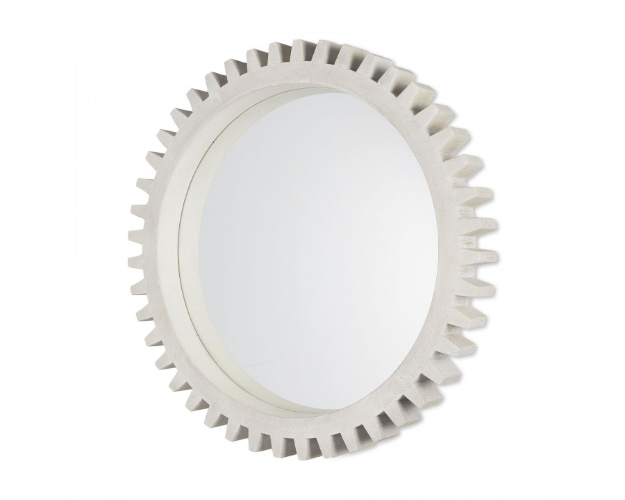 Mercana Sundance Cog 35.5" Round Frame Mirror - Whitewashed