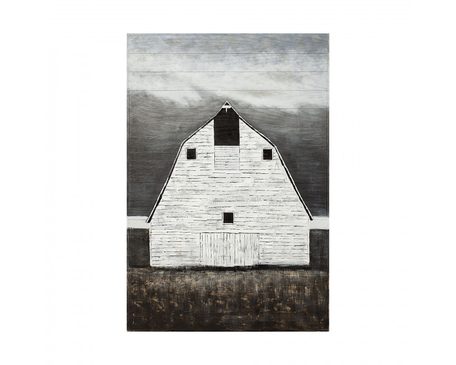 Mercana - Sawmill Creek II Farmhouse Barn Original Hand Painted on Wood Oil Painting