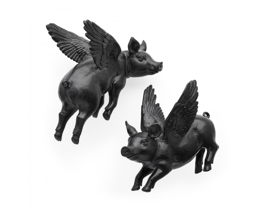 Mercana Hogbadi Flying Pigs (Set of 2) — Black