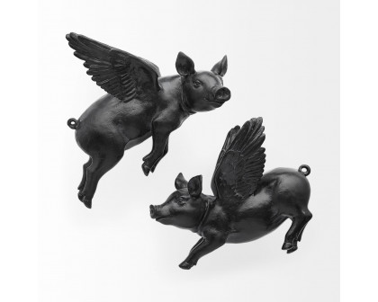 Mercana Hogbadi Flying Pigs (Set of 2) — Black