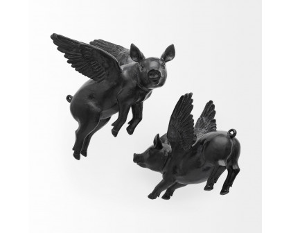 Mercana Hogbadi Flying Pigs (Set of 2) — Black