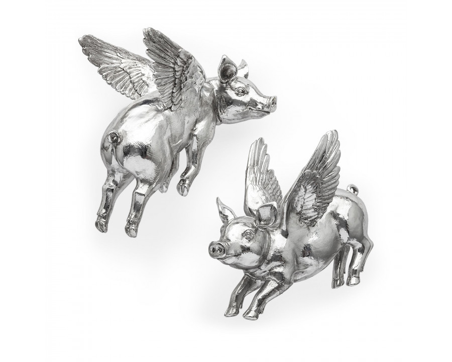 Mercana Hogbadi Flying Pigs (Set of 2) — Silver