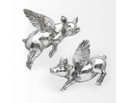 Mercana Hogbadi Flying Pigs (Set of 2) — Silver