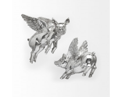 Mercana Hogbadi Flying Pigs (Set of 2) — Silver