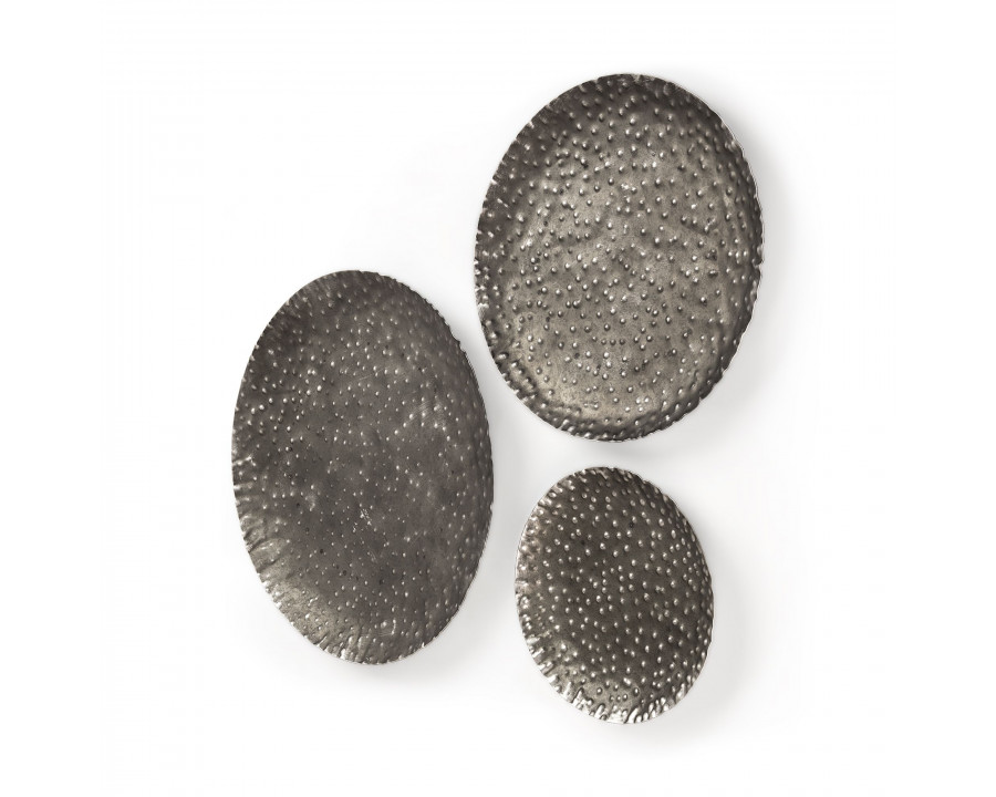 Mercana - Lanx Decorative Black/Grey Metal Plates (Set of 3)