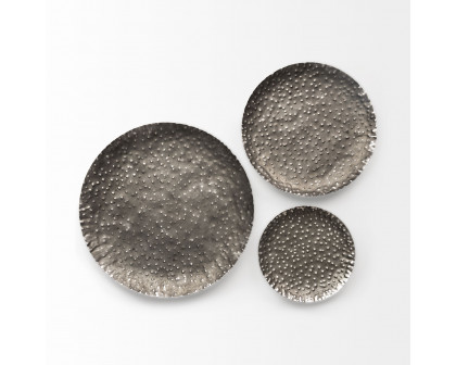 Mercana - Lanx Decorative Black/Grey Metal Plates (Set of 3)