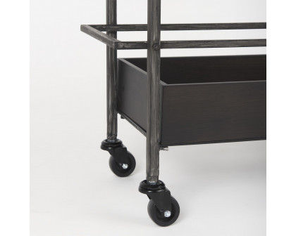 Mercana - Masataka 2 Tier Rectangular Bar Cart with Metal Shelves