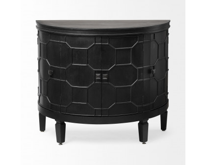 Mercana - Romers II Black Fir Veneer 4 Door Patterned Accent Cabinet