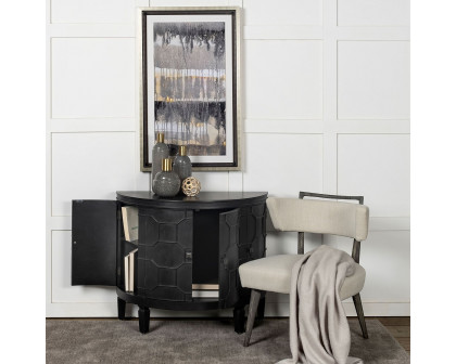 Mercana - Romers II Black Fir Veneer 4 Door Patterned Accent Cabinet