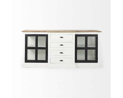 Mercana Bourchier Sideboard - White/Black, Wood