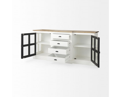 Mercana Bourchier Sideboard - White/Black, Wood