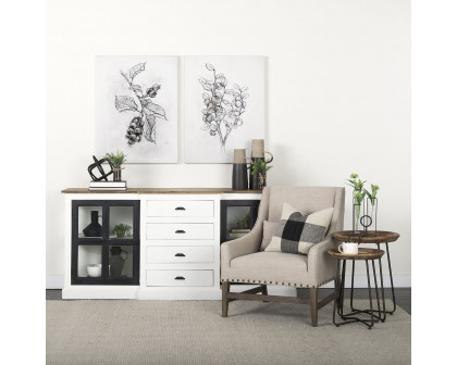 Mercana Bourchier Sideboard - White/Black, Wood