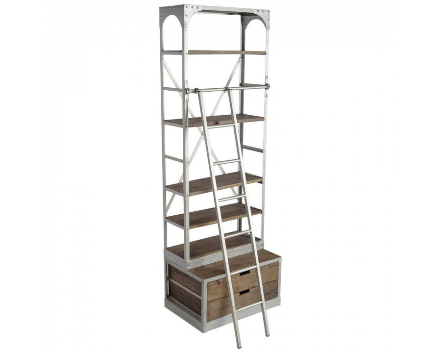 Mercana Brodie III Small Shelving Unit - Brown/Silver, Wood