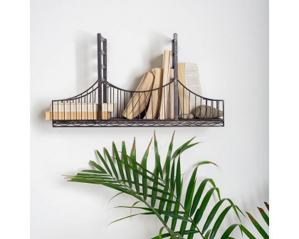 Mercana - Fran Matte Black Metal Golden Gate Bridge Wall Furniture