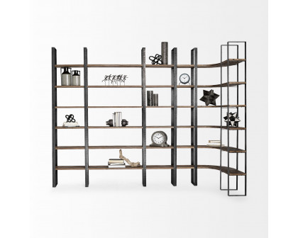 Mercana Taunton II Shelving Unit - Dark Brown/Black