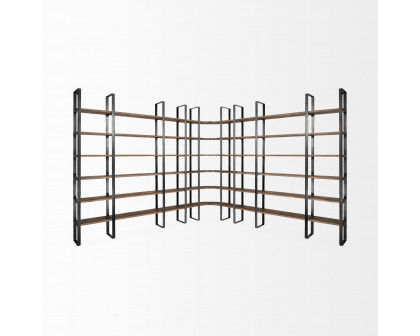 Mercana Taunton II Shelving Unit - Dark Brown/Black