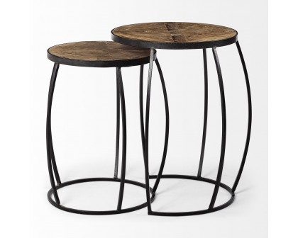 Mercana Clapp Accent Table (Set of 2) - Brown/Black, Metal