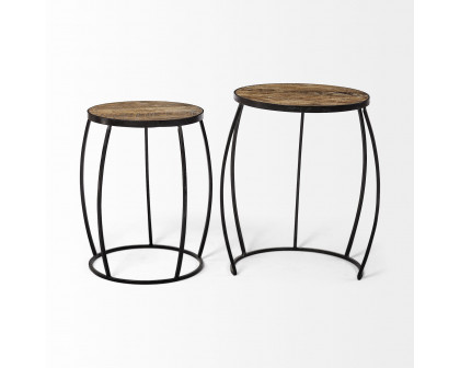 Mercana Clapp Accent Table (Set of 2) - Brown/Black, Metal