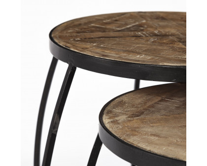 Mercana Clapp Accent Table (Set of 2) - Brown/Black, Metal