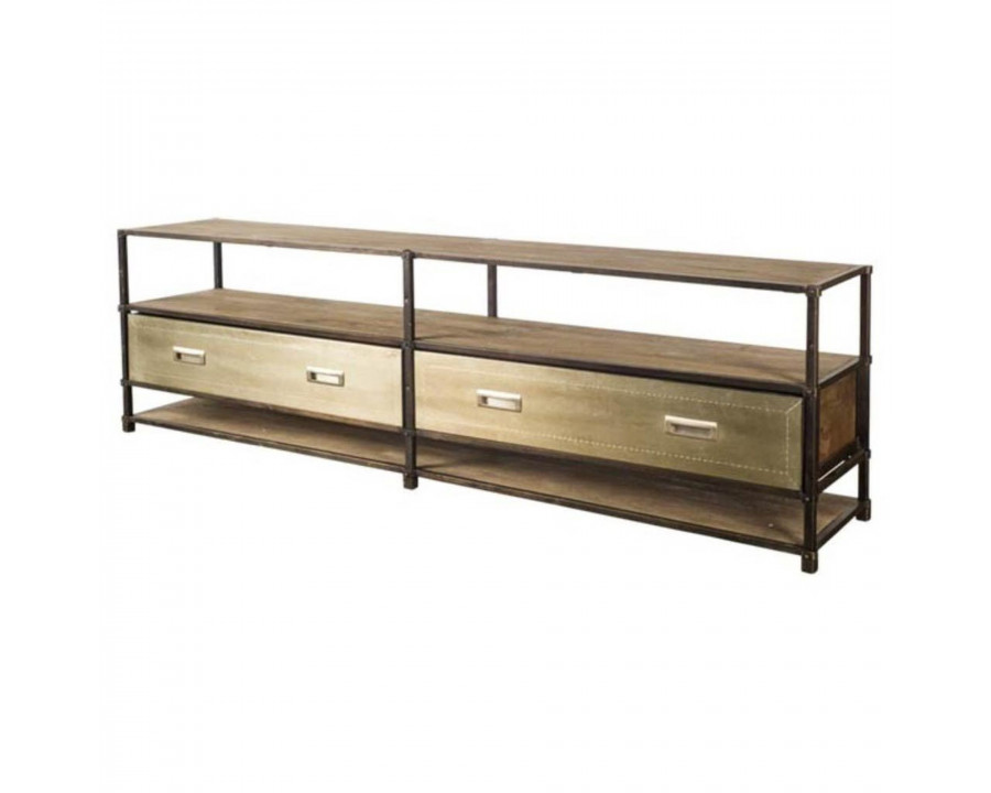 Mercana - Farrow Media Console in Brass, Wood/Metal