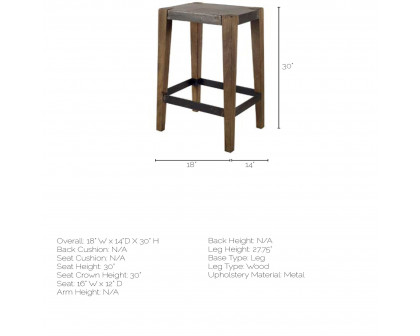 Mercana Nell 30" Counter Stool - Black/Brown