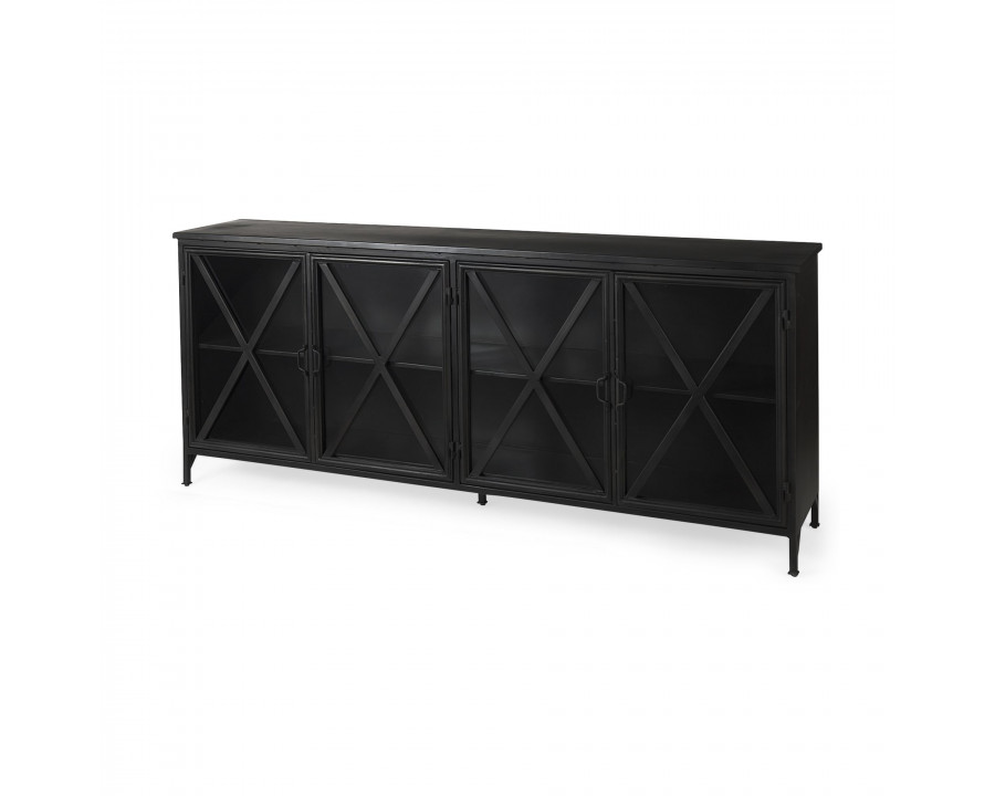 Mercana Poppy Sideboard - Black, Metal/Glass