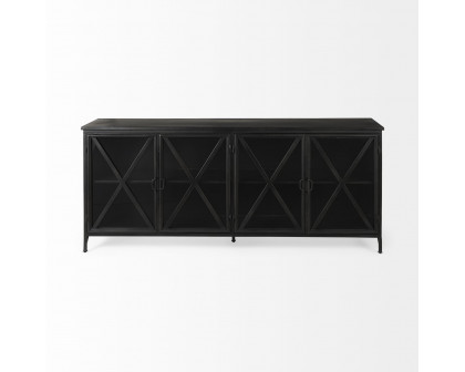 Mercana Poppy Sideboard - Black, Metal/Glass