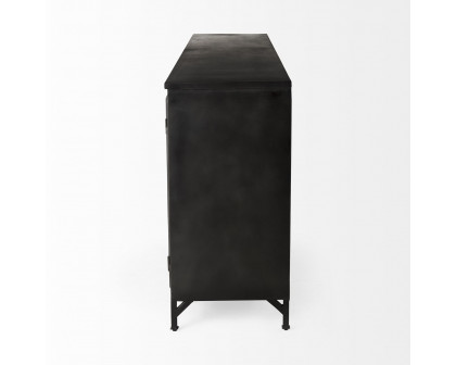 Mercana Poppy Sideboard - Black, Metal/Glass