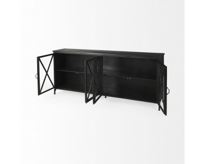 Mercana Poppy Sideboard - Black, Metal/Glass