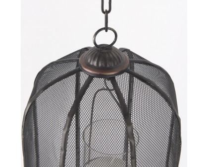 Mercana - Jutland Black Metal Bird Cage Candle Holder Lanterns (Set of 3)