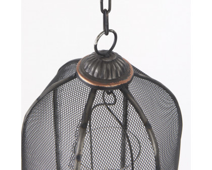 Mercana - Jutland Black Metal Bird Cage Candle Holder Lanterns (Set of 3)