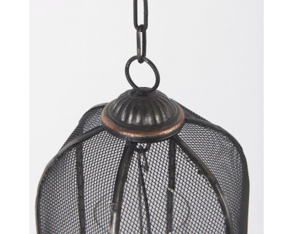 Mercana - Jutland Black Metal Bird Cage Candle Holder Lanterns (Set of 3)