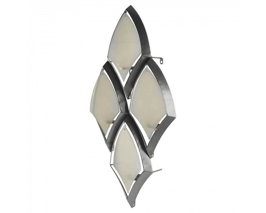 Mercana - Tarmac II Collection of 4 Silver Metal Frame with Frosted Glass Shade Wall Candle Holder