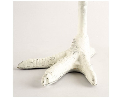 Mercana - Daffy I Short White Cast Iron Chicken Foot Table Candle Holder