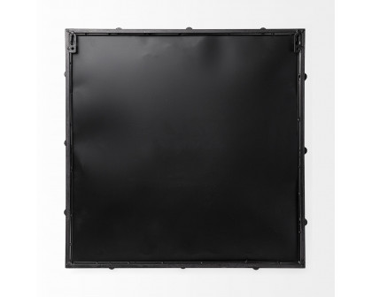 Mercana - Christa 22L x 22W Black Metal Mirrored Base Square Tray