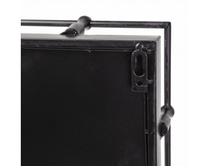 Mercana - Christa 22L x 22W Black Metal Mirrored Base Square Tray