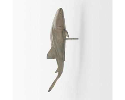 Mercana Willa Large Wall Mountable Whale Shark Sculpture - Brown