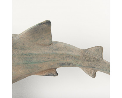 Mercana Willa Large Wall Mountable Whale Shark Sculpture - Brown