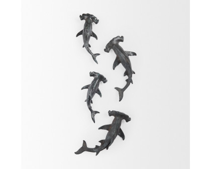 Mercana Acus 18H Small Hammerhead Shark Resin Wall Decor - Gray