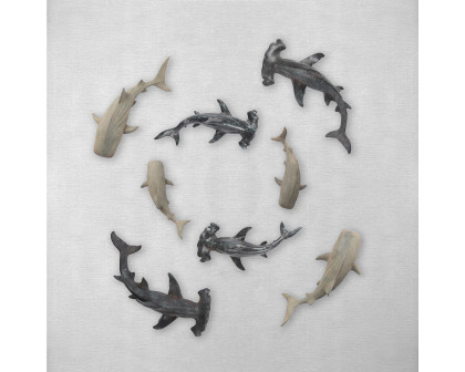 Mercana Acus 18H Small Hammerhead Shark Resin Wall Decor - Gray