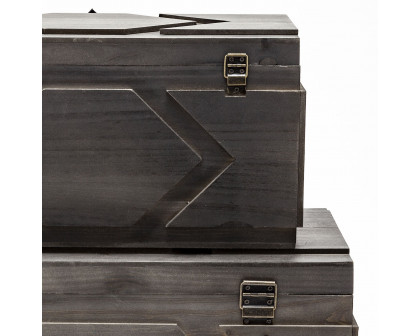 Mercana - Cassia Brown Wooden Boxes (Set of 2)