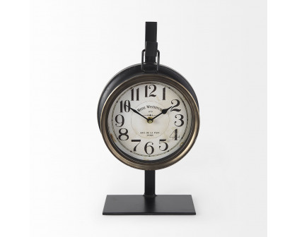 Mercana - Taxz Metallic Brown Metal Hanging Table Clock